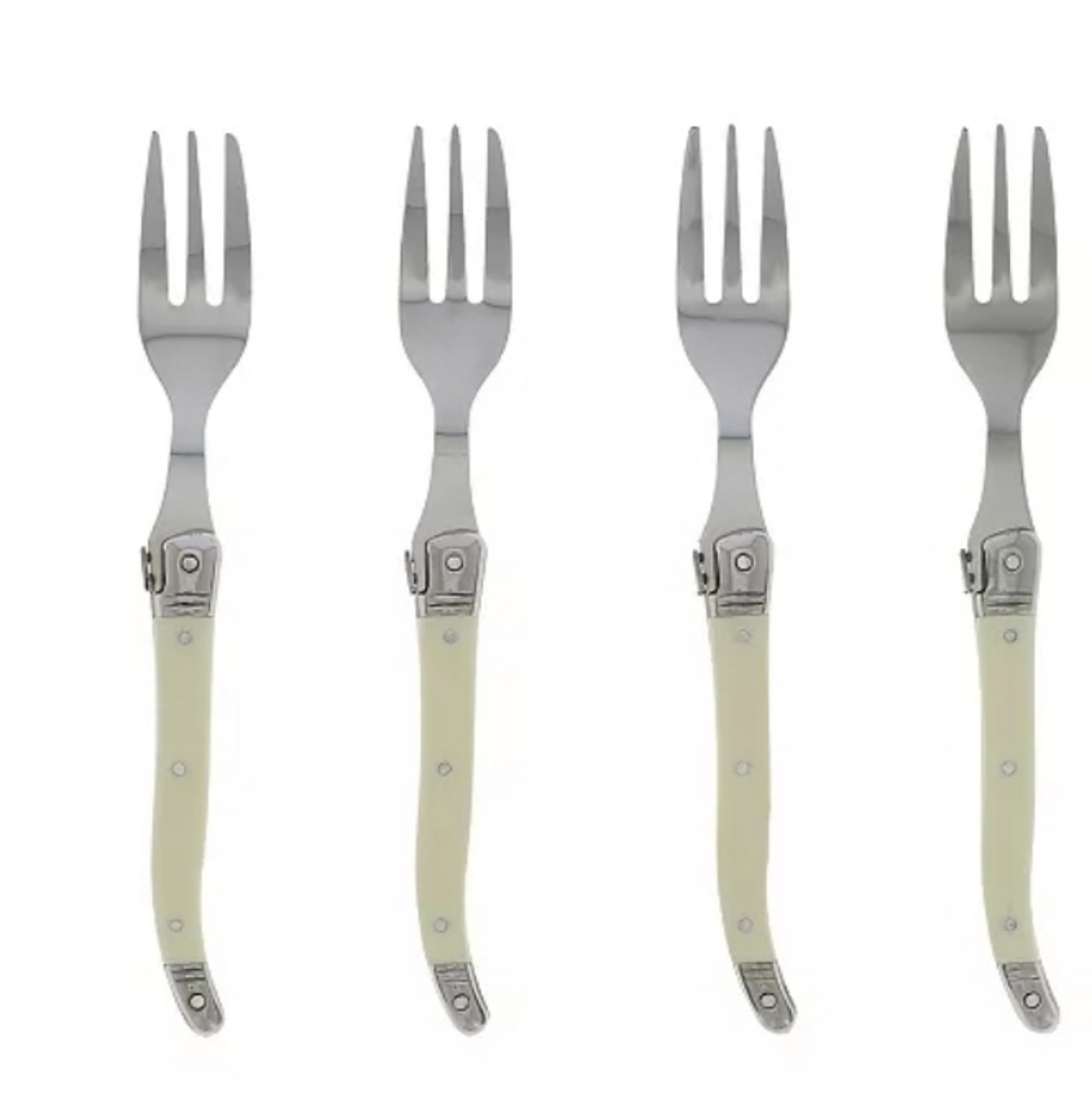Laguiole Faux Ivory Cake Forks, Set of 4